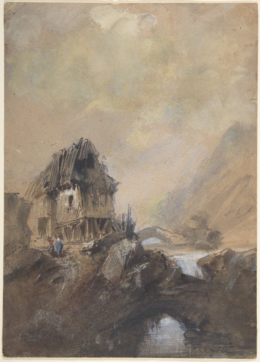 By i Dieppe av Eugene Isabey
