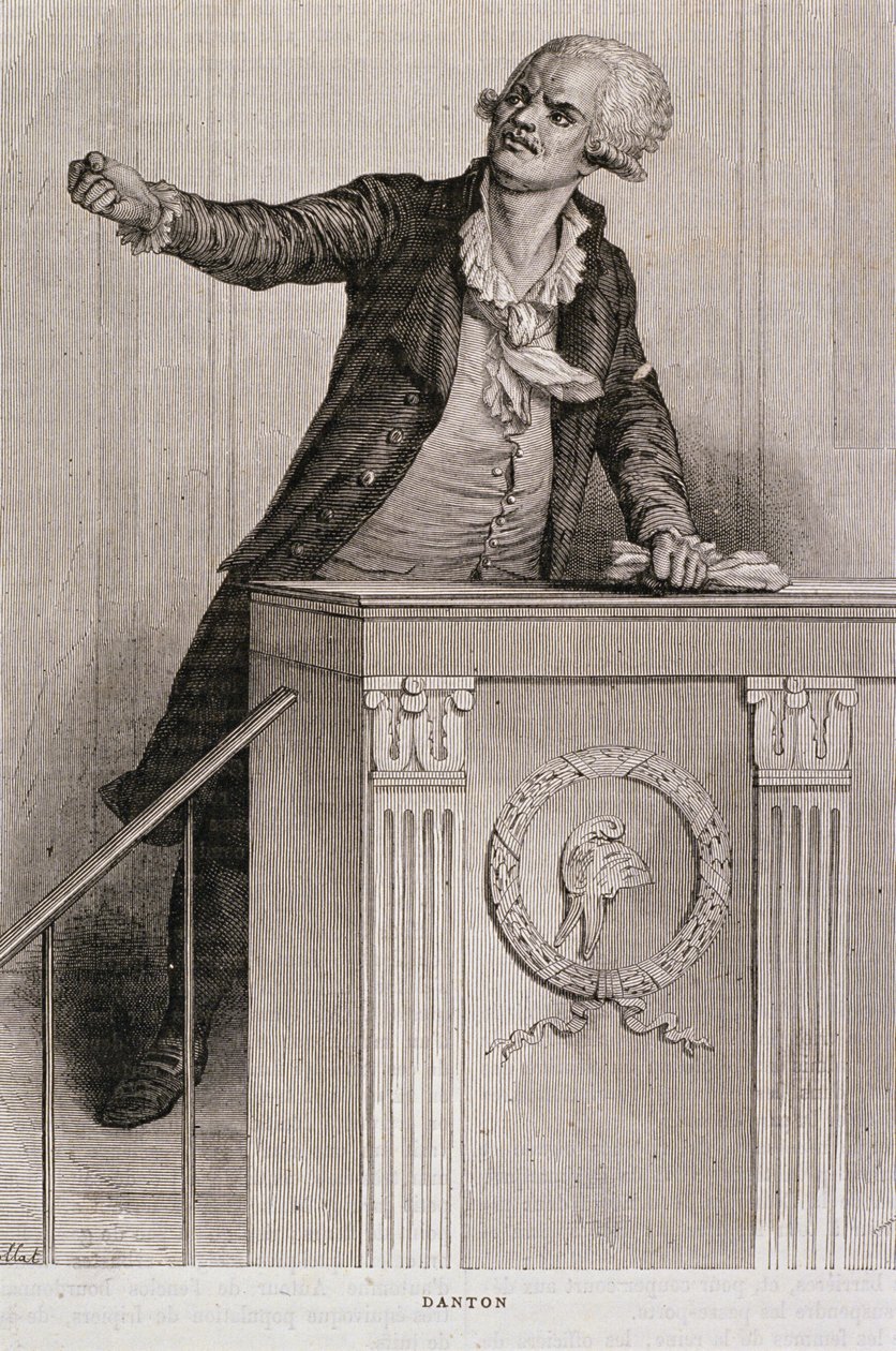 Porträtt av Georges Jacques Danton (1759-94) (gravyr) av Eugene Joseph Viollat