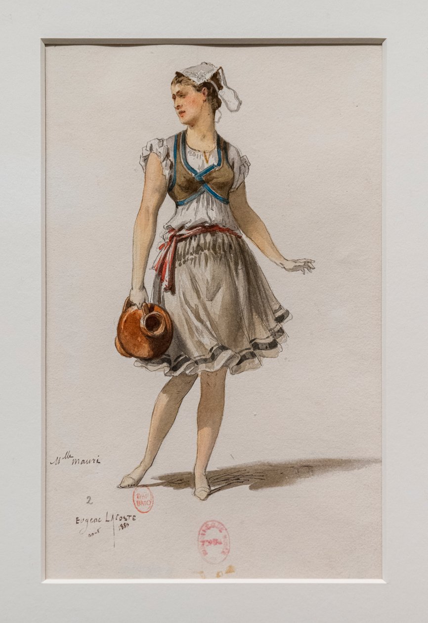 Korriganen. Balett av Charles-Marie Widor, kostymmodell. 1880, penna, akvarell och gouache på papper. av Eugene Lacoste