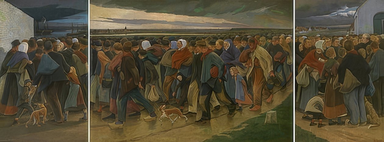 Emigranterna (triptyk). 1896 av Eugene Laermans