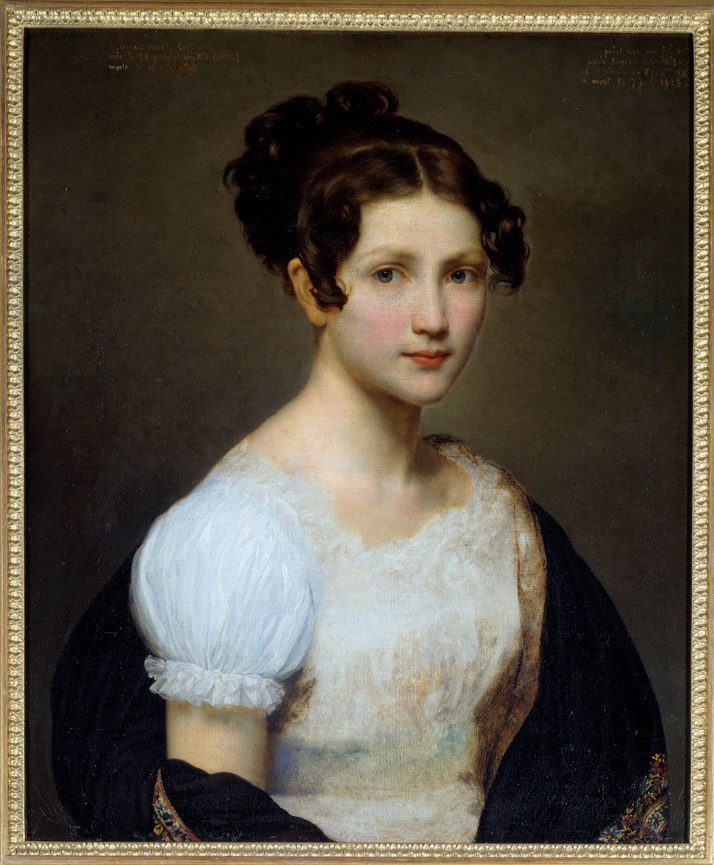 Porträtt av Eugenie Pamela Lariviere, syster till målaren (1804-1824). Målning av Eugene Lariviere (1801-1823) av Eugene Lariviere
