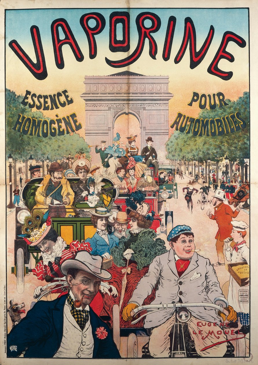 Vaporine Essence Homogene pour Automobiles, illustration signerad Eugene Le Mouel av Eugene Le Mouel