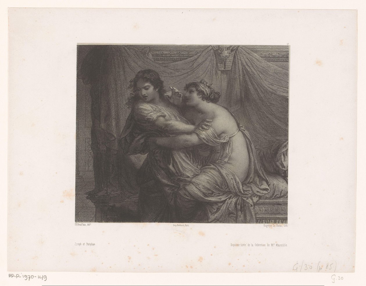 Josef och Potifars hustru Joseph et Putiphar (titel på objekt) Forntida och samtida konstnärer (serietitel) Les artistes anciens et modernes (serietitel) av Eugene Leroux