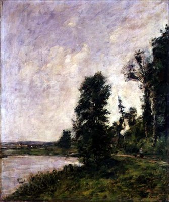 Längs Touques, ca 1890-91 (olja på duk) av Eugene Louis Boudin