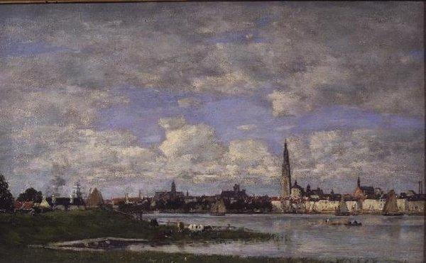 Antwerpen från Flanderns spets (olja på duk) av Eugene Louis Boudin