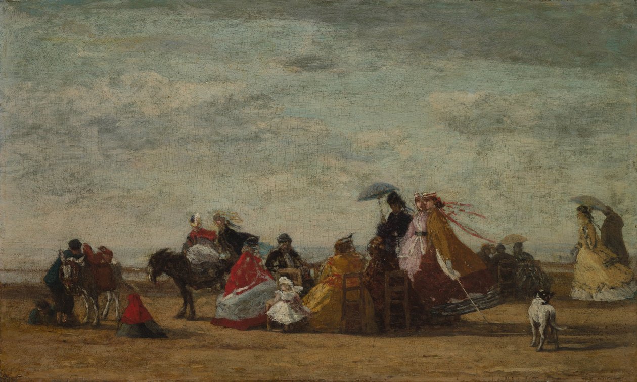 Strandscen, ca. 1865-1867 (olja på träpanel) av Eugene Louis Boudin