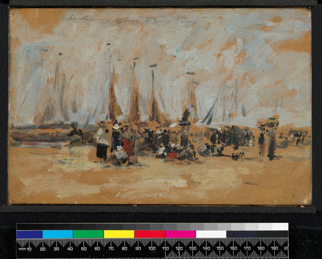 Strandscen, möjligen Harfleur, 1888-1895 av Eugene Louis Boudin
