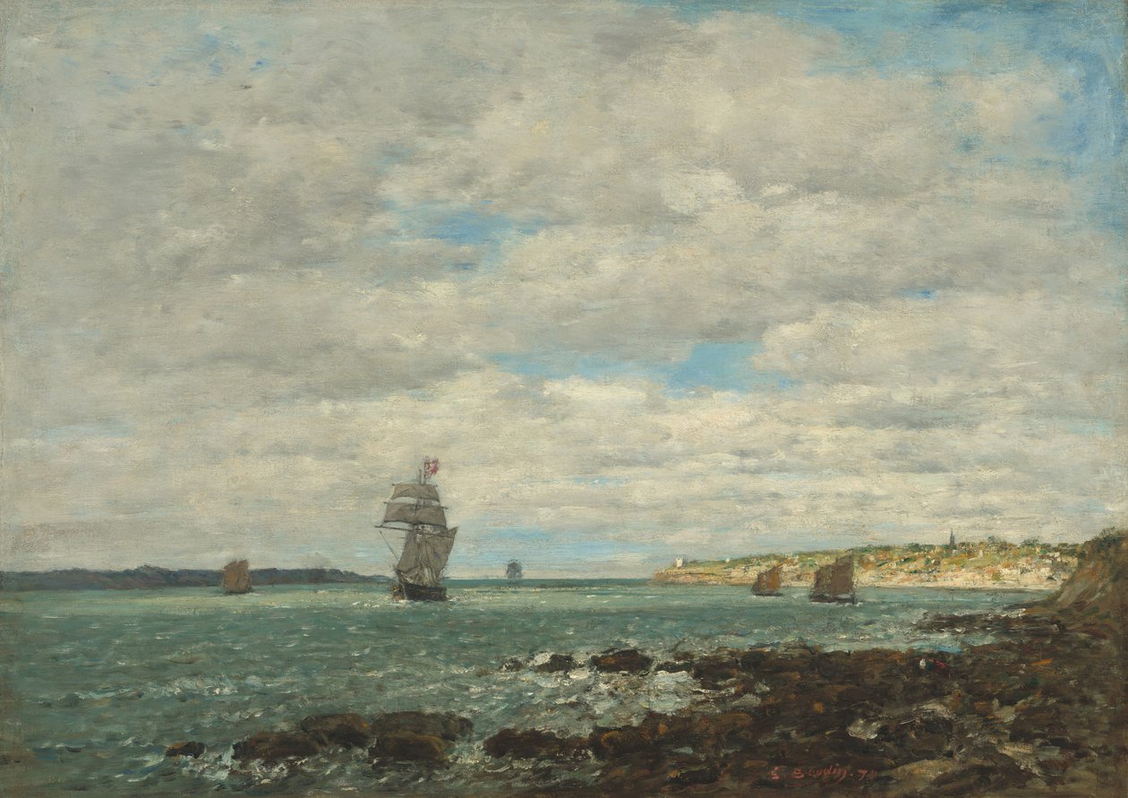 Bretagnes kust, 1870. av Eugene Louis Boudin