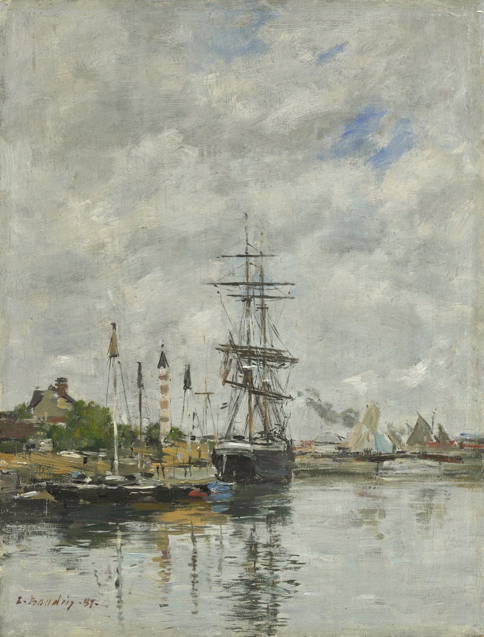 Deauville, båtbassängen, 1887 av Eugene Louis Boudin