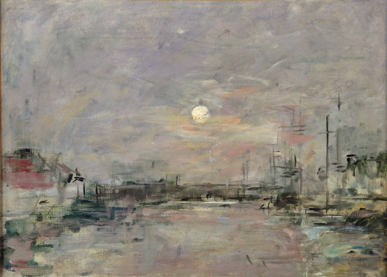 Skymning på den kommersiella hamnen i Le Havre, ca 1892-94 av Eugene Louis Boudin
