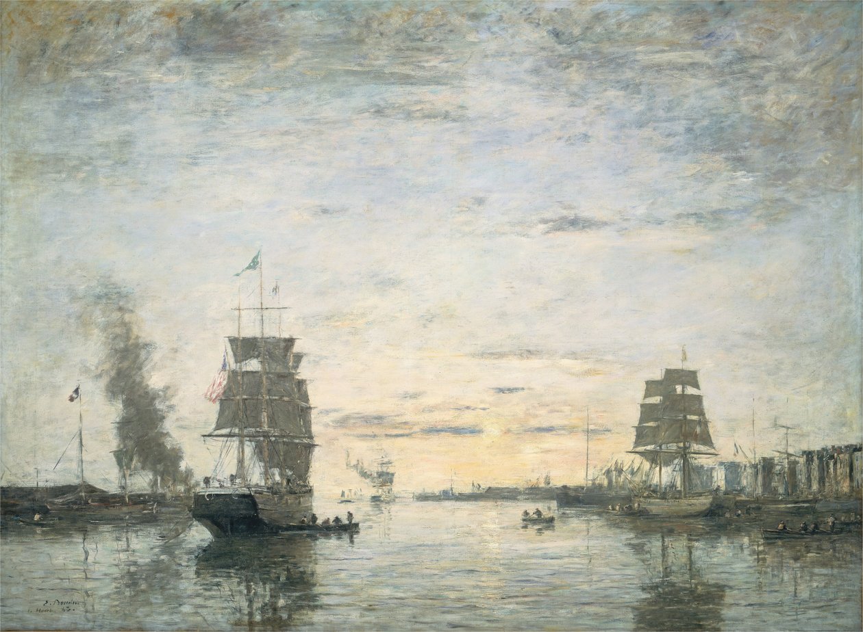 Ingången till hamnen, Le Havre, 1883. av Eugene Louis Boudin