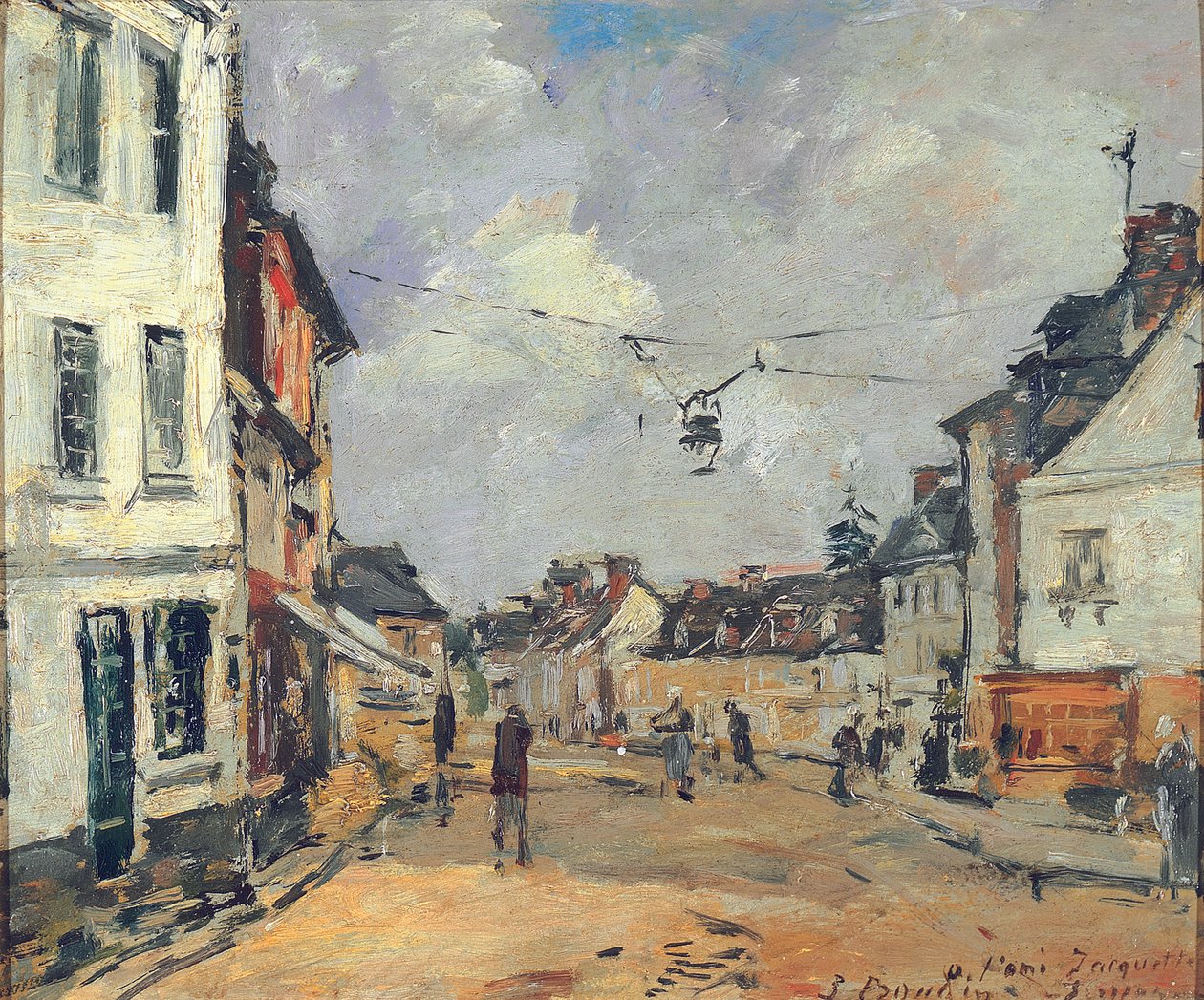 Fervaques, Main Street, ca 1877-81 av Eugene Louis Boudin