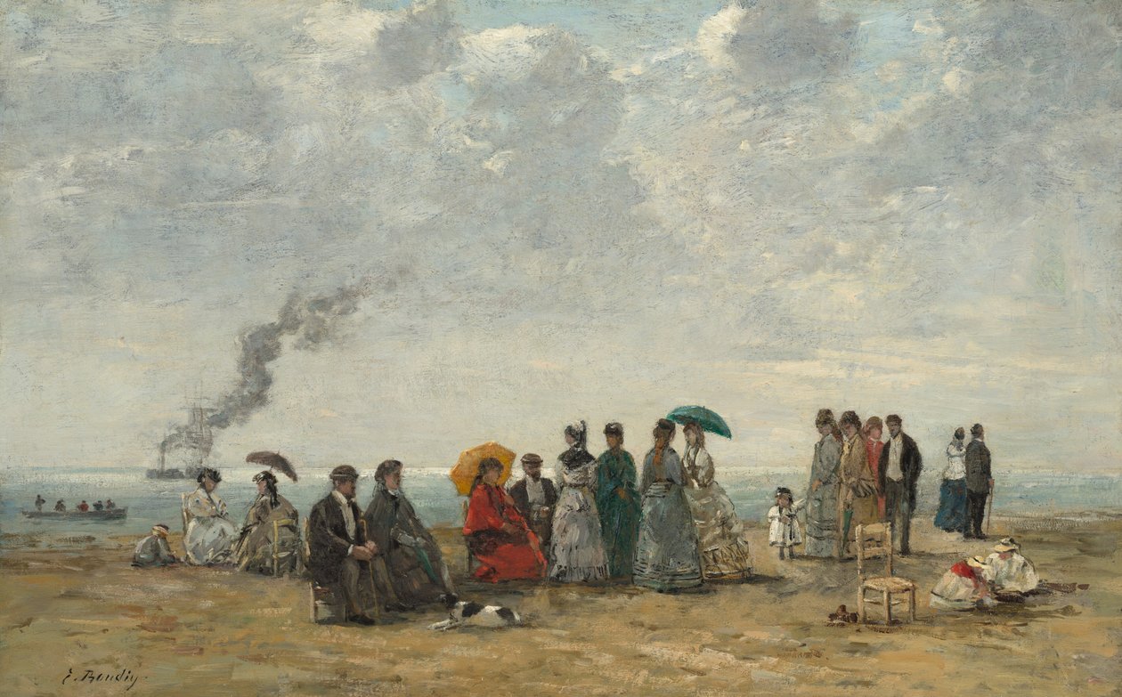 Figurer på stranden, ca. 1867-70 (olja på duk) av Eugene Louis Boudin