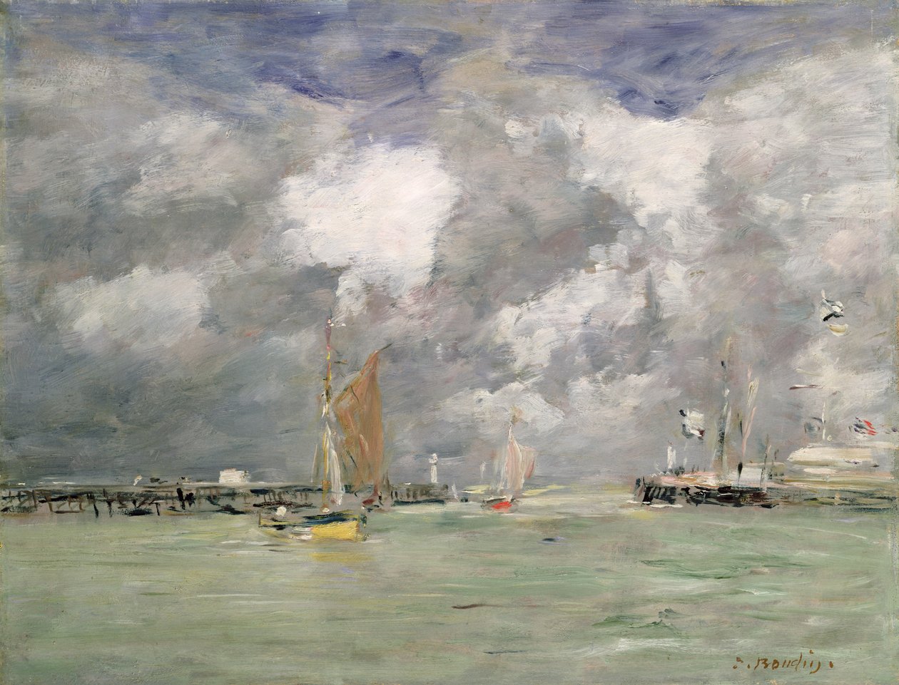 Högvatten i Trouville, ca 1892-96 av Eugene Louis Boudin