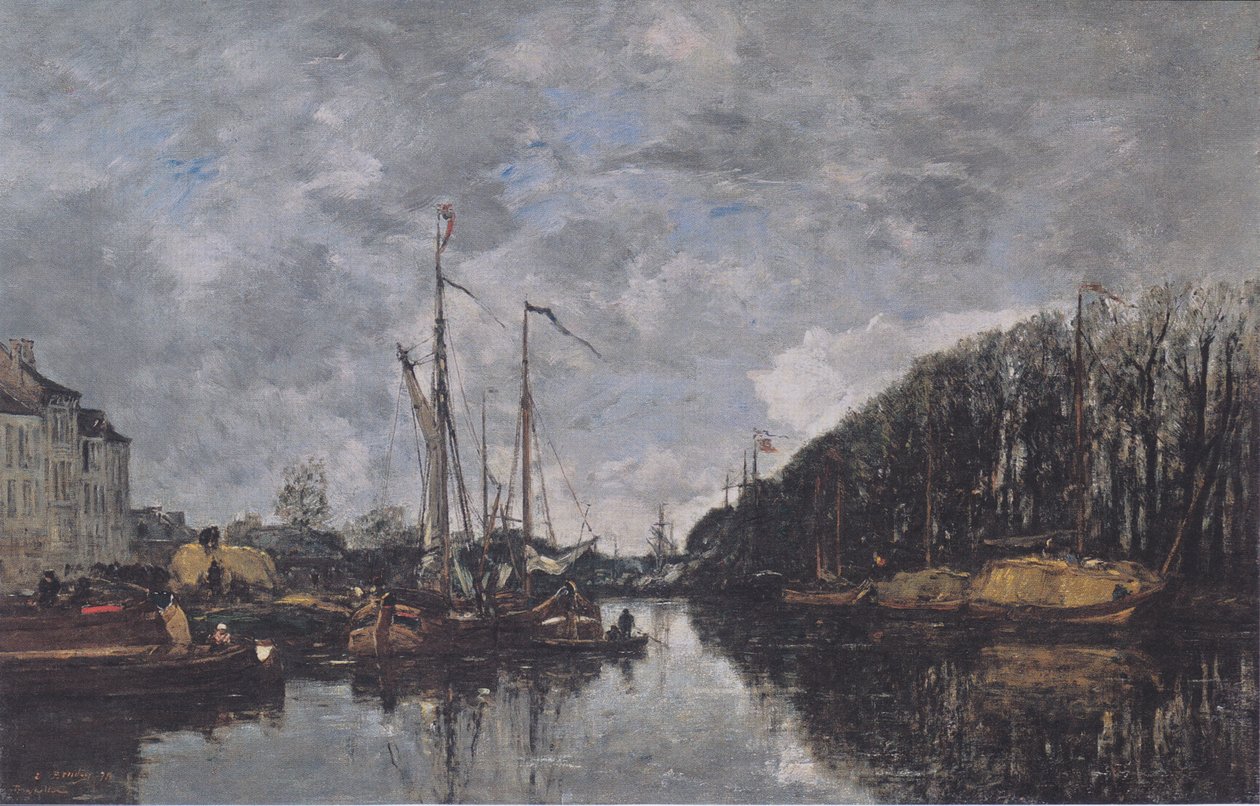 Kanal på Allèe Verte i Bryssel av Eugene Louis Boudin