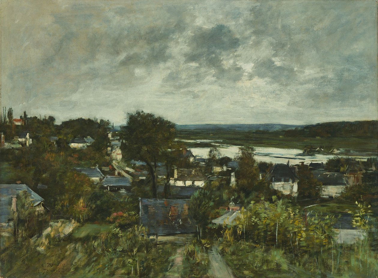 La Touques nära Deauville av Eugene Louis Boudin