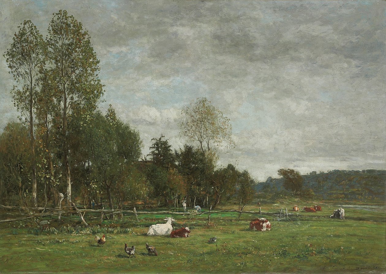 Betesmark nära Honfleur, 1864 av Eugene Louis Boudin