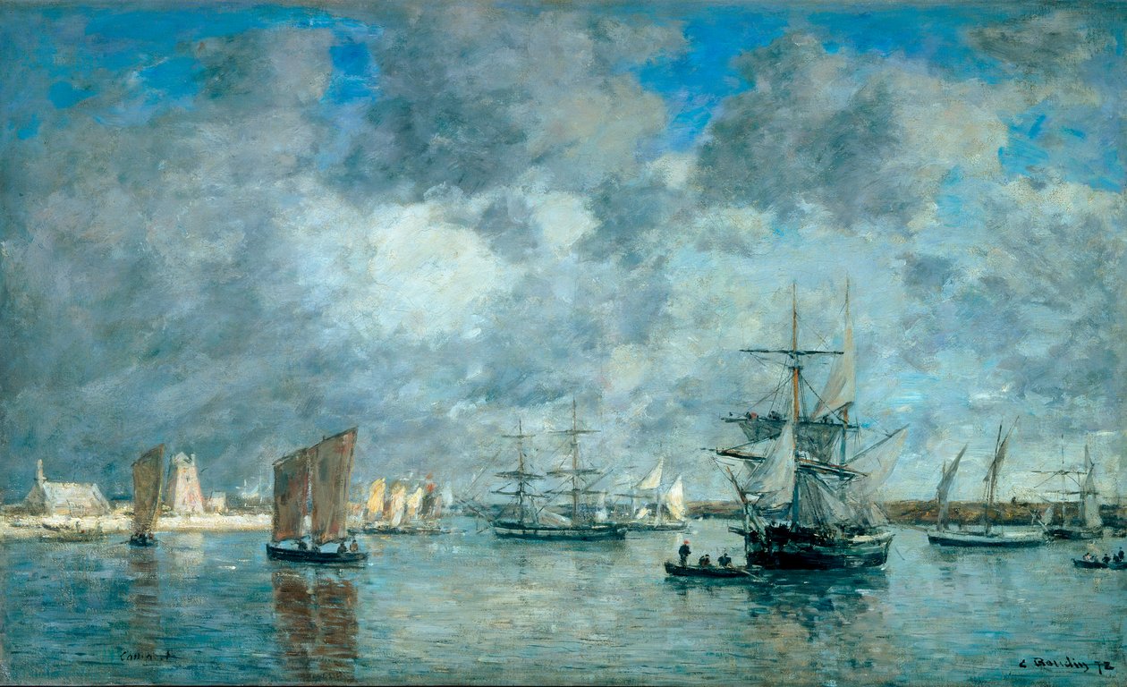 Hamnen i Camaret-sur-Mer (Camaret-sur-Mer). Målning av Eugene Boudin (1824-1898) av Eugene Louis Boudin