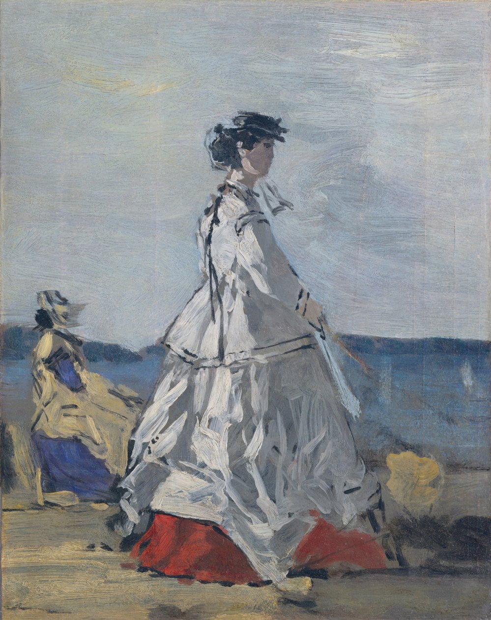 Prinsessan Pauline Metternich 1836-1921 på stranden, ca. 1865-67. av Eugene Louis Boudin