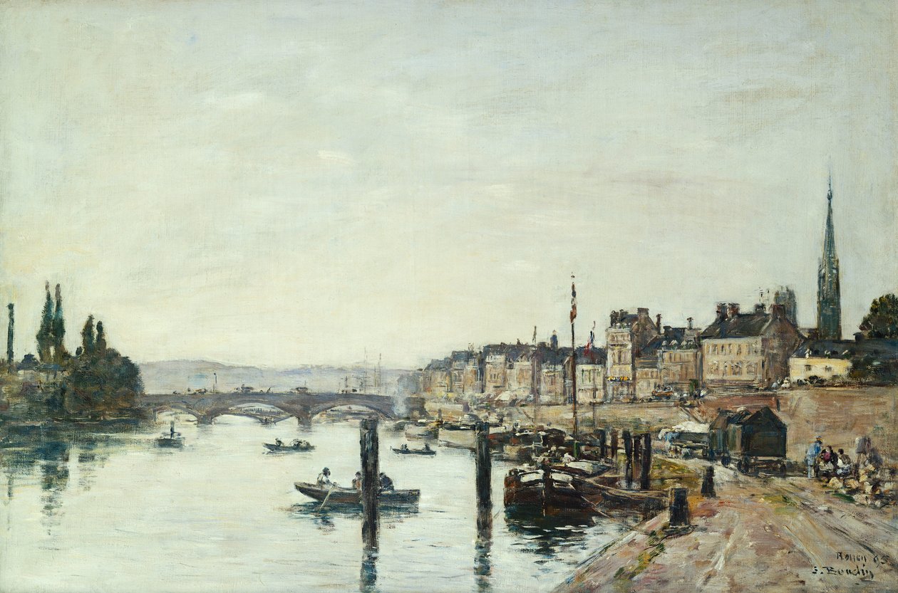 Rouen; Seinen och Pont Corneill, 1895 av Eugene Louis Boudin