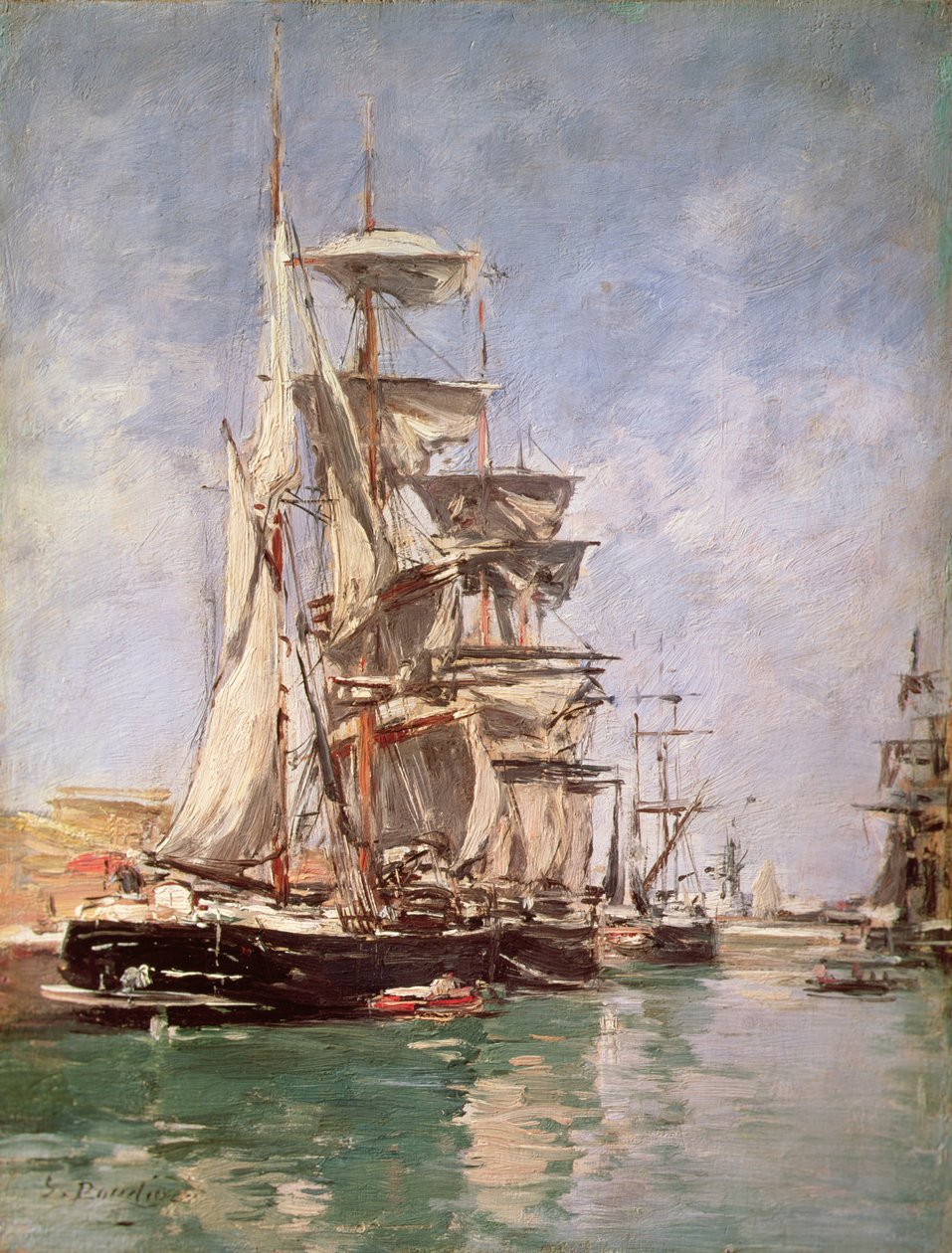 Segelbåtar (olja på duk) av Eugene Louis Boudin