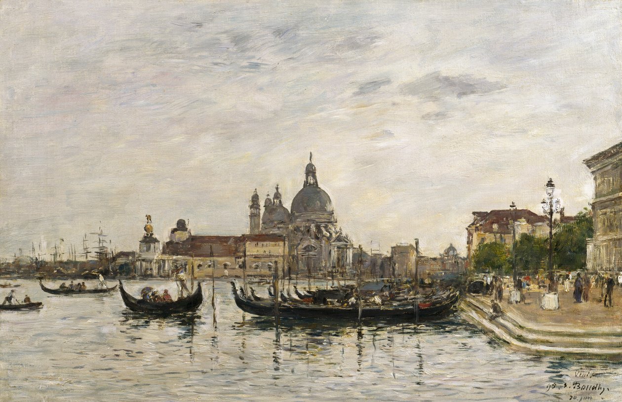 Santa Maria della Salute och Dogana, Venedig av Eugene Louis Boudin