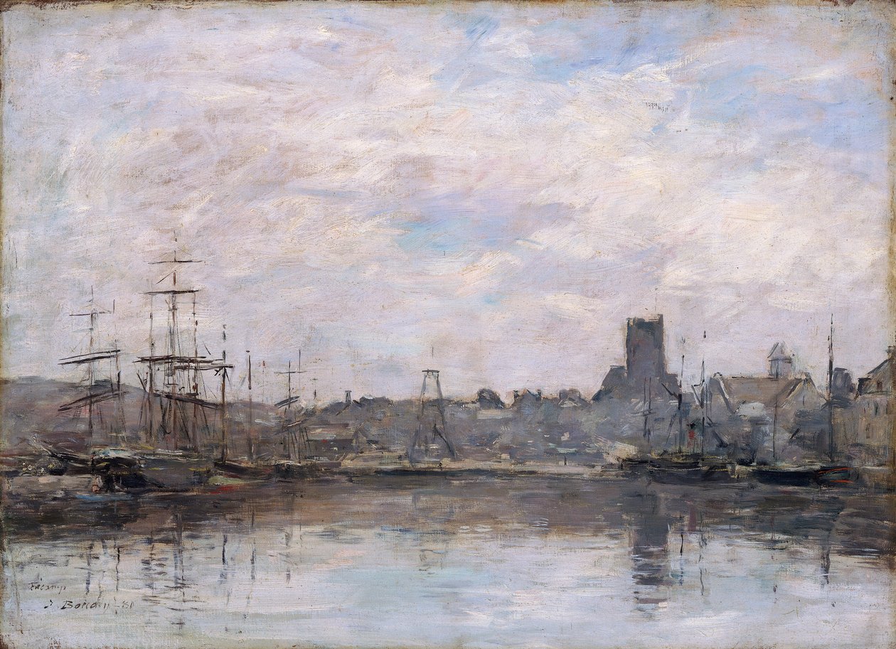"Septembermorgon: Fecamps hamn", 1880 av Eugene Louis Boudin