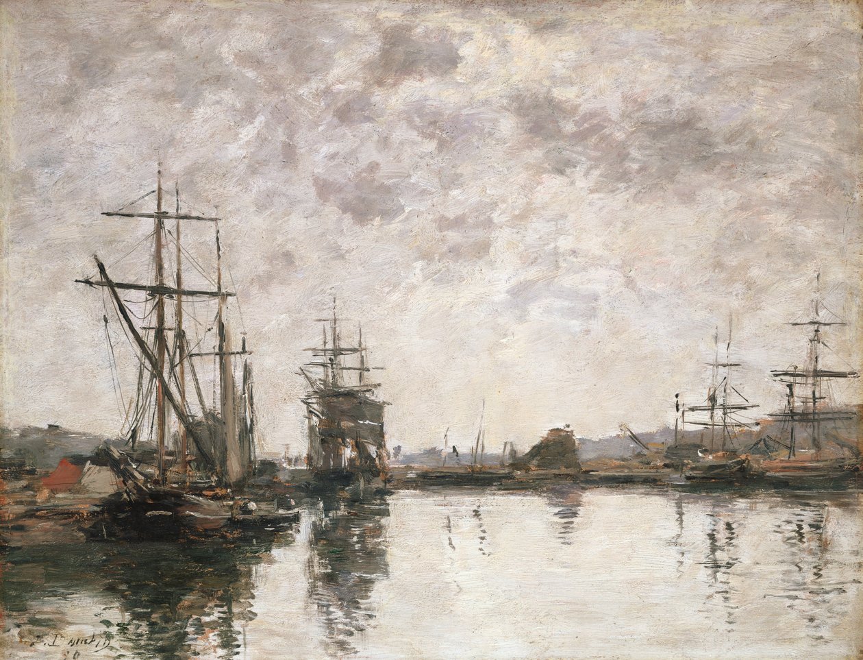 The Basin at Deauville, 1890 av Eugene Louis Boudin