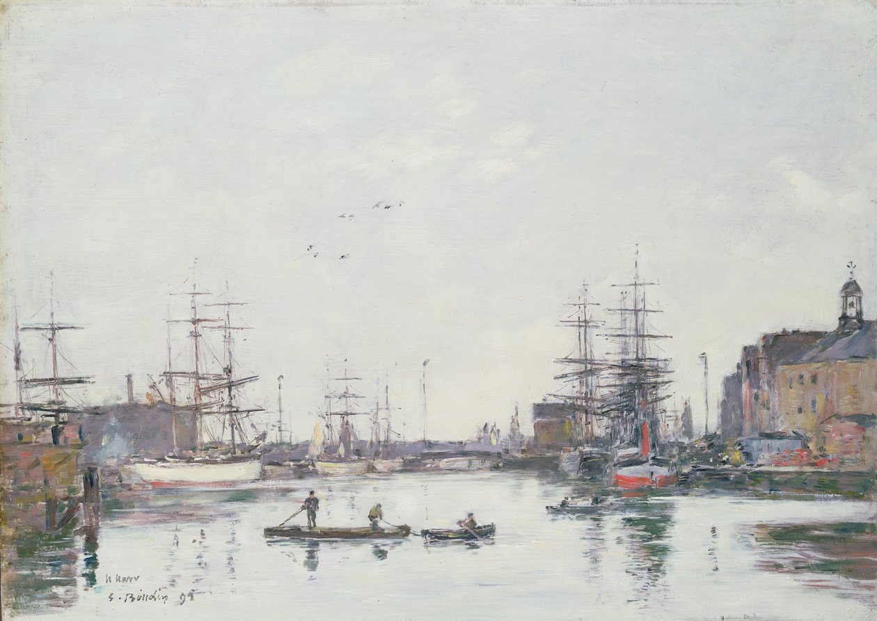 Barrebäckenet, Le Havre, 1895 av Eugene Louis Boudin