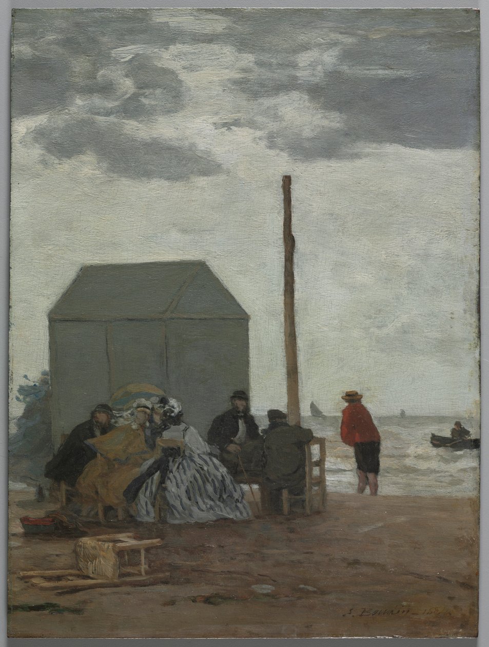 Stranden i Deauville, 1864. av Eugene Louis Boudin