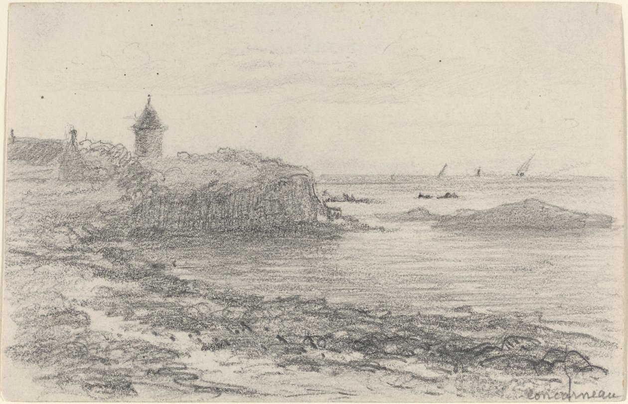 Kusten vid Concarneau, mitten av slutet av 1800-talet. av Eugene Louis Boudin
