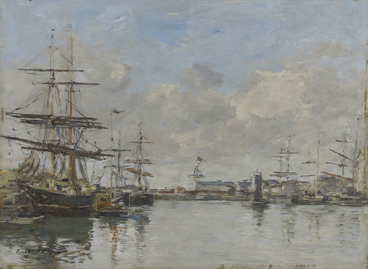 Hamnen i Le Havre, ca 1885-90 av Eugene Louis Boudin