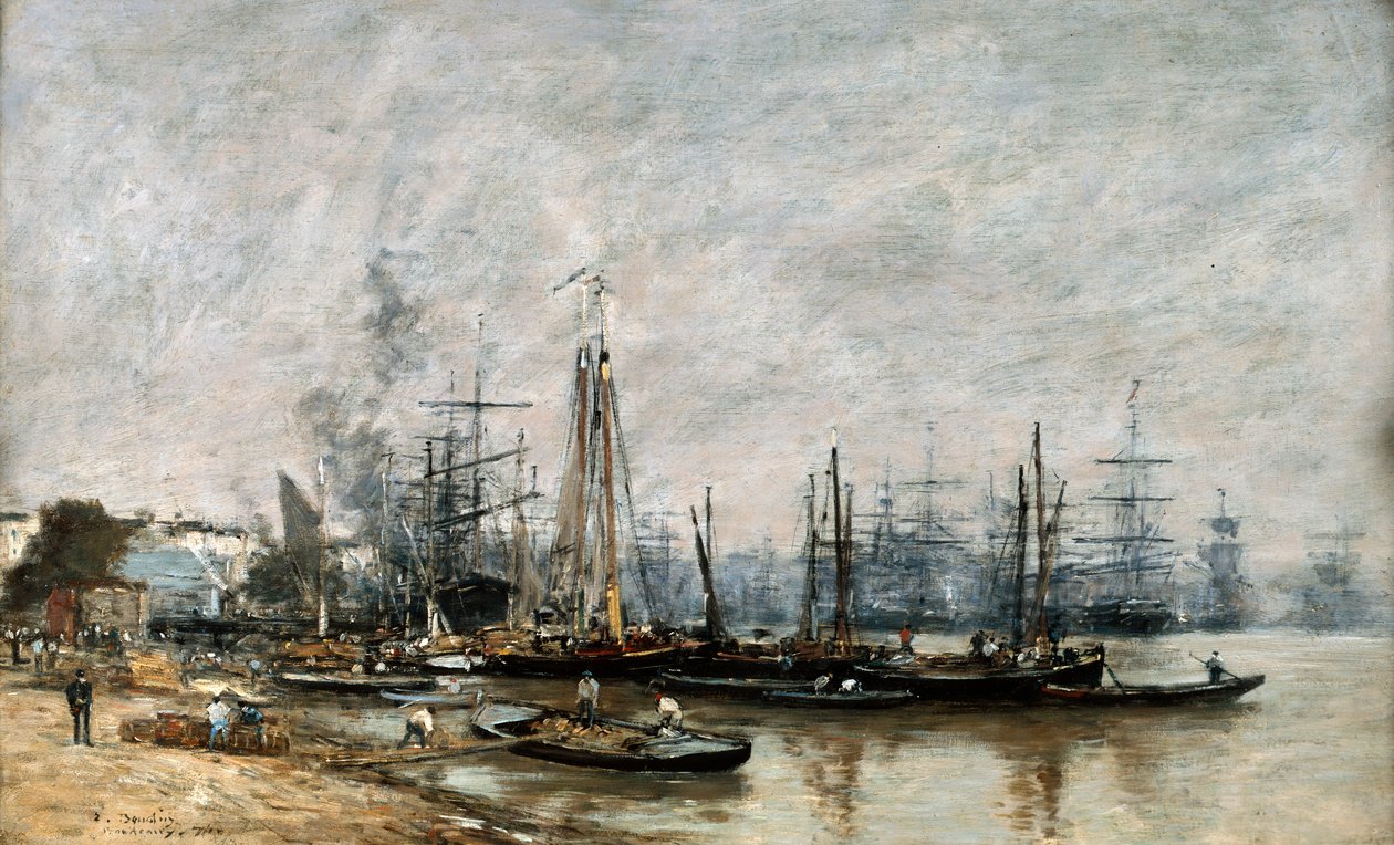 Hamnen i Bordeaux, 1874 av Eugene Louis Boudin