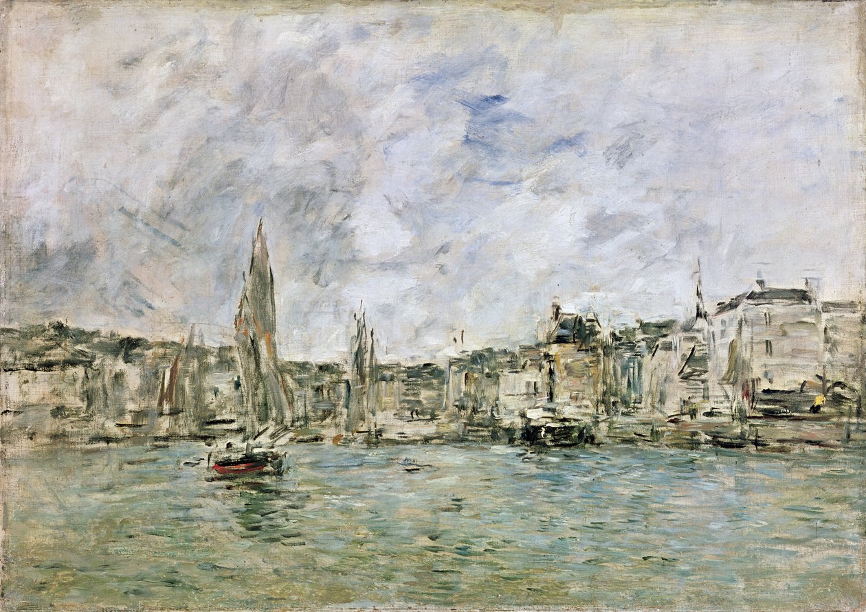 Hamnen i Honfleur, 1896 av Eugene Louis Boudin
