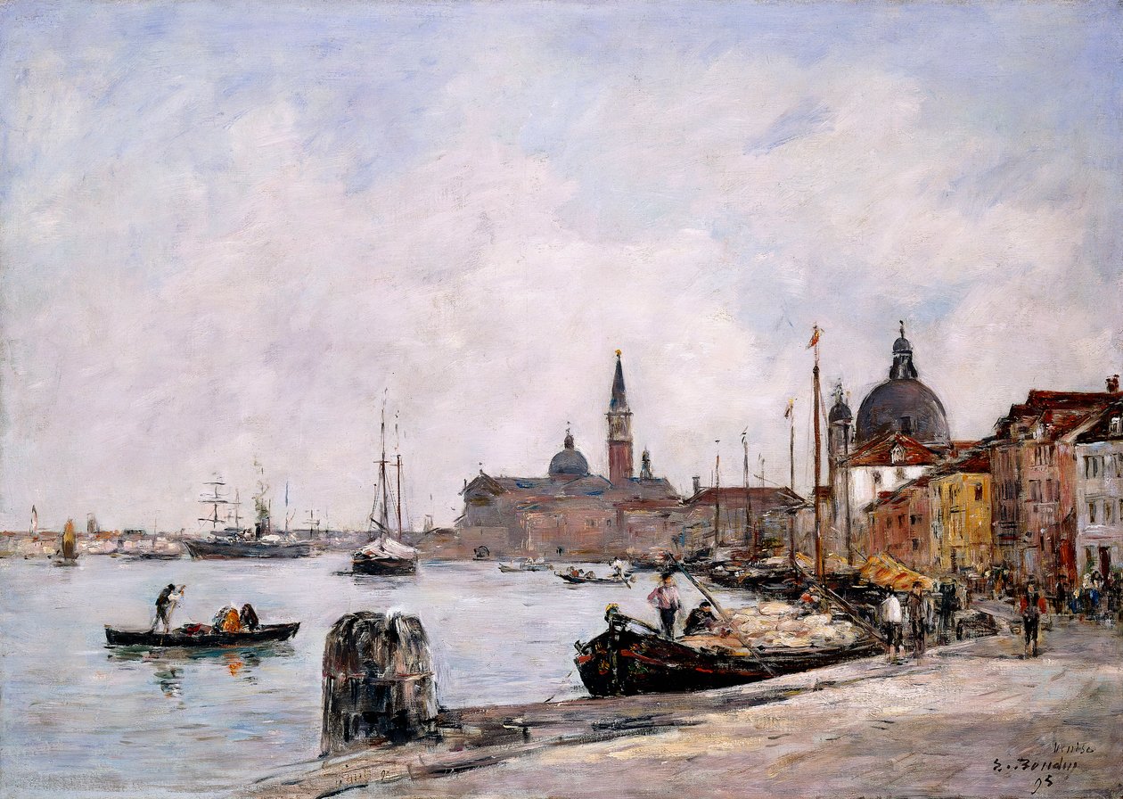Kajen på Giudecca, Venedig, 1895 av Eugene Louis Boudin