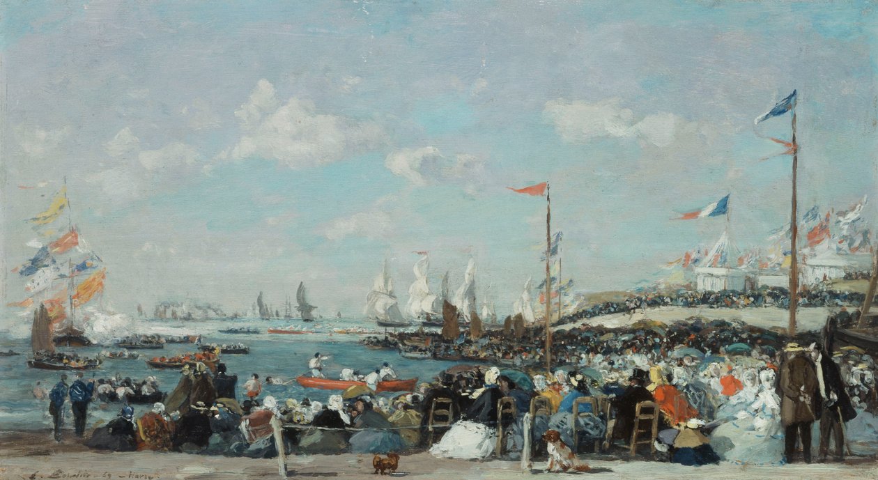 Regattan i Le Havre, 1869 av Eugene Louis Boudin