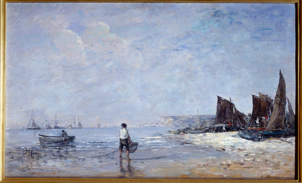 Fiskaren Målning av Eugene Louis Boudin (1824-1898) 1800-talets sön. 0,35x0,57 m Rouen, Musee des Beaux Arts av Eugene Louis Boudin