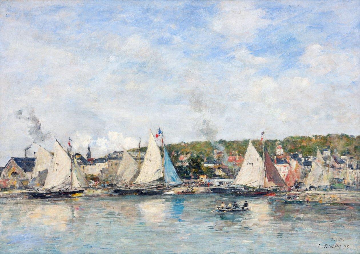 Hamnen i Trouville, 1893. av Eugene Louis Boudin