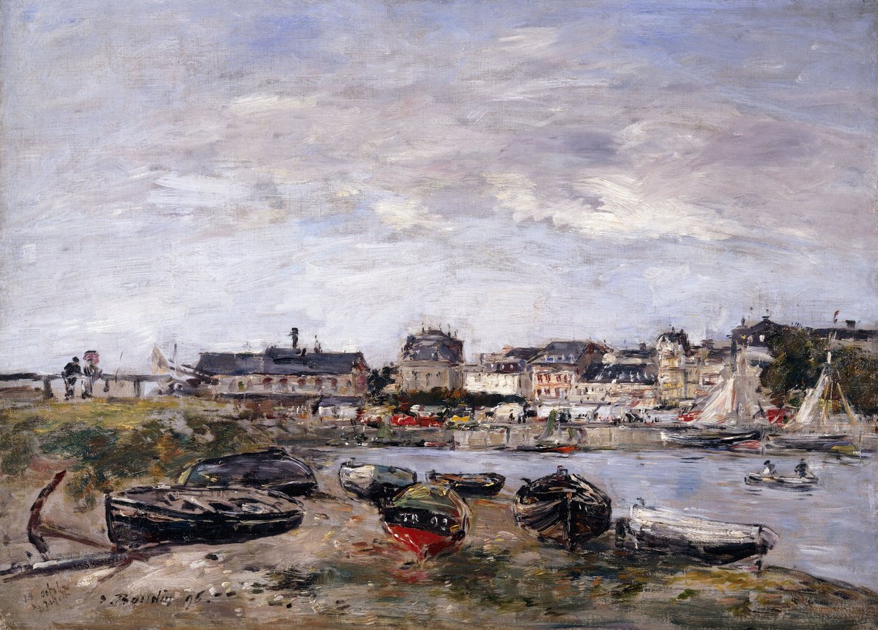 Trouville: Utsikt mot Deauville på marknadsdagen; Trouville: Utsikt från Deauville, a Day