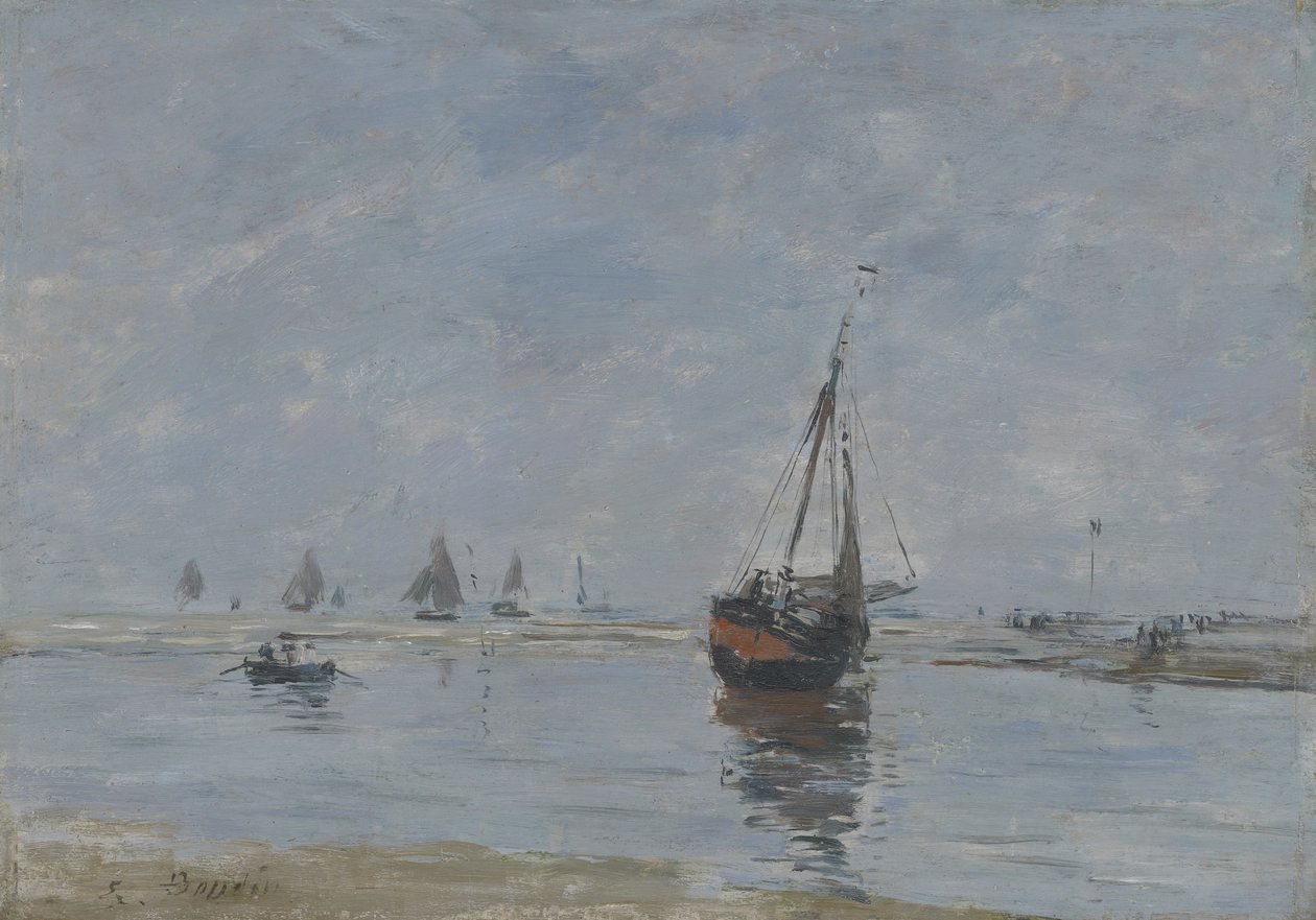Trouville vid lågvatten, ca 1888-95 av Eugene Louis Boudin