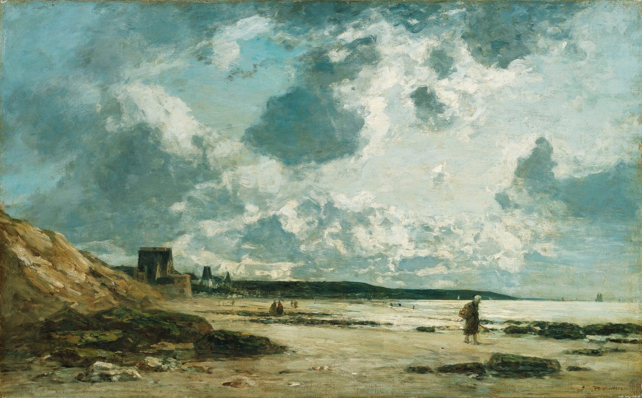Trouville, de svarta klipporna, ca 1860-1865 av Eugene Louis Boudin