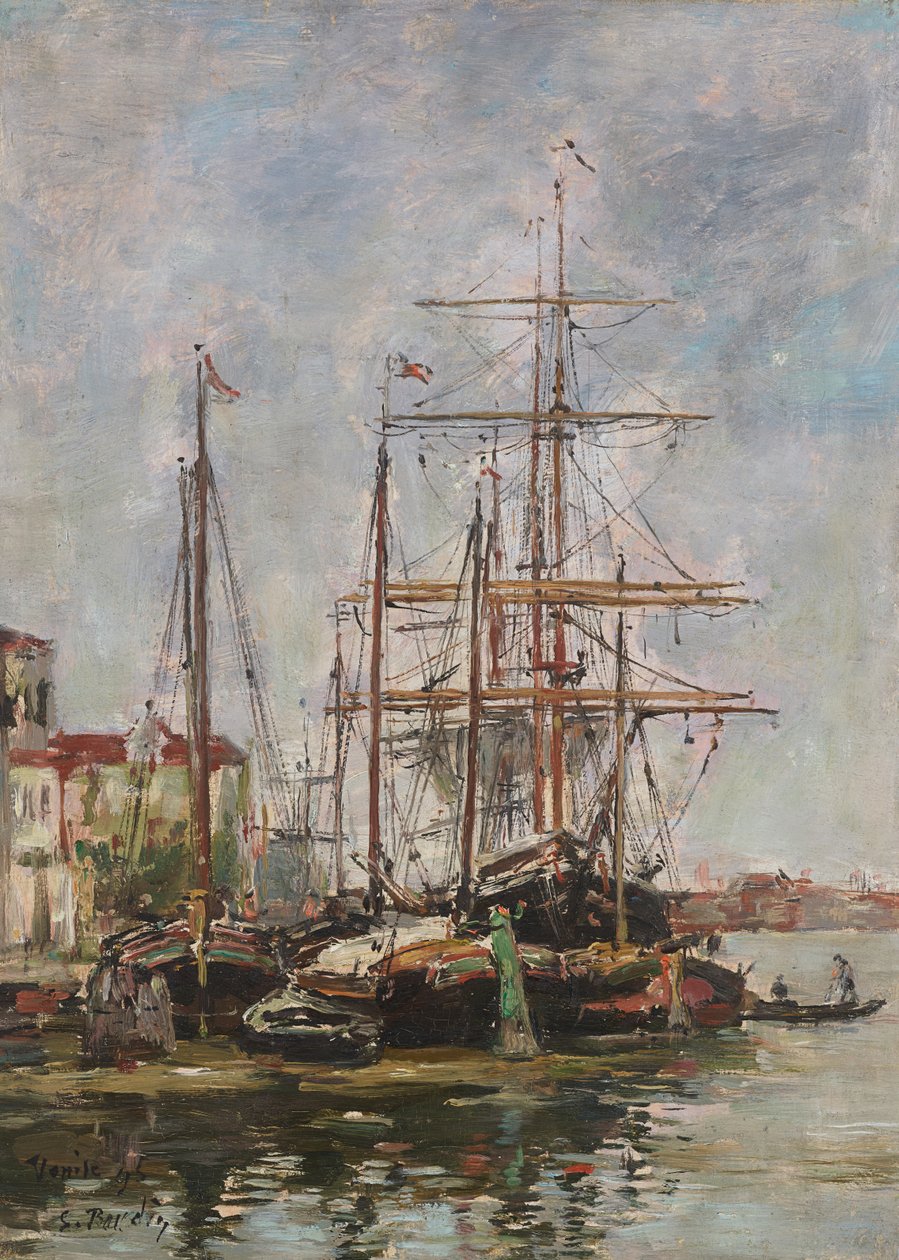 Venedig, tullkajen av Eugene Louis Boudin