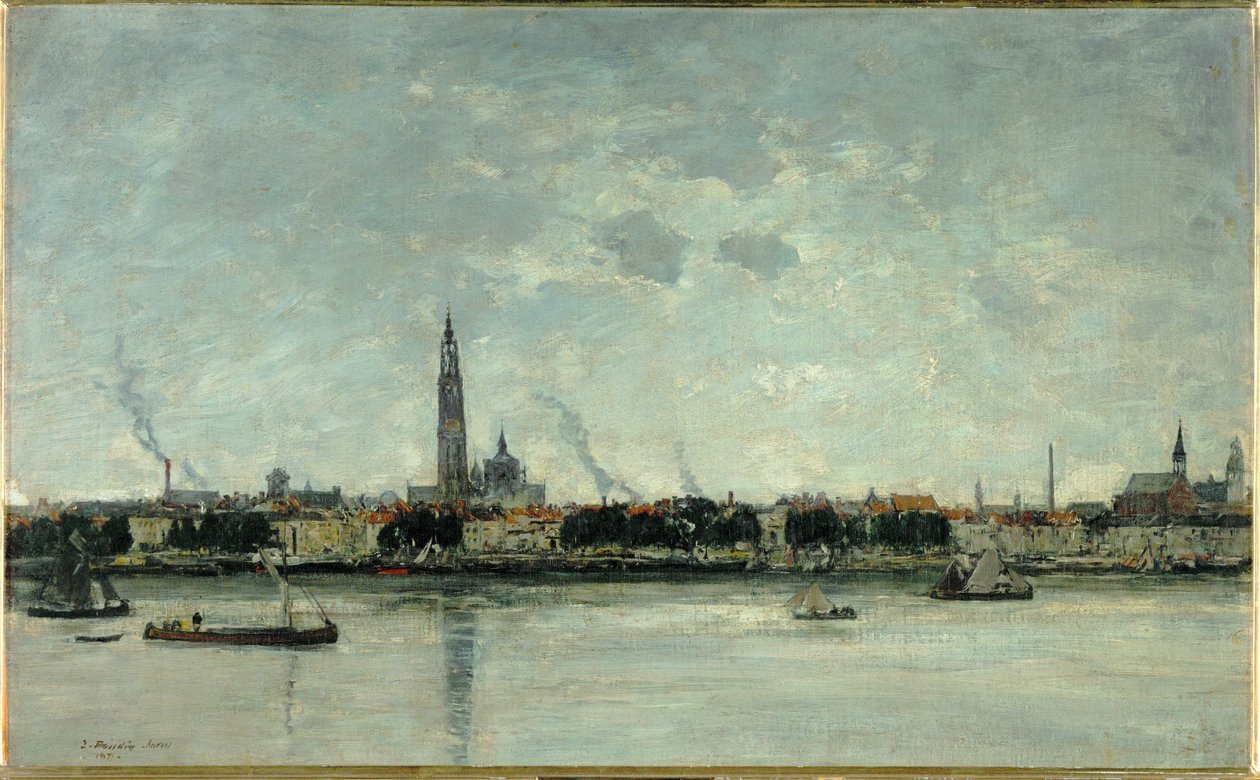 Utsikt över Antwerpen av Eugene Louis Boudin