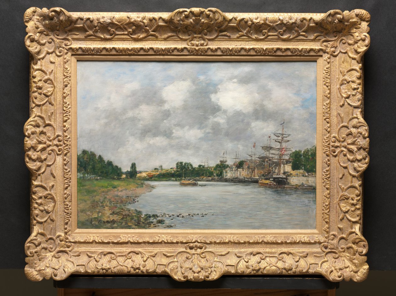 Utsikt över hamnen i Saint-Valéry-sur-Somme av Eugene Louis Boudin