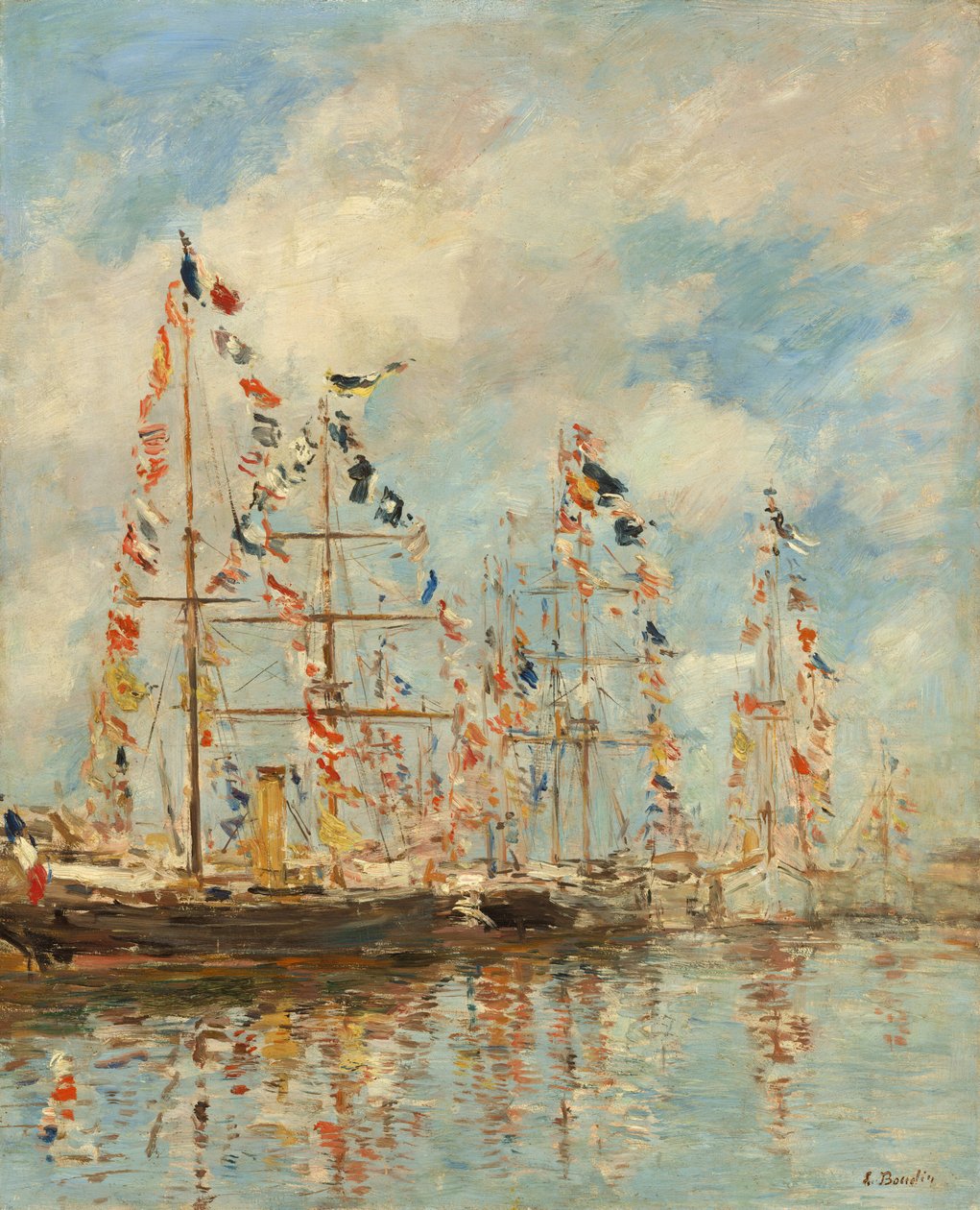Yachtbassäng i Trouville-Deauville, troligen 18951896. av Eugene Louis Boudin