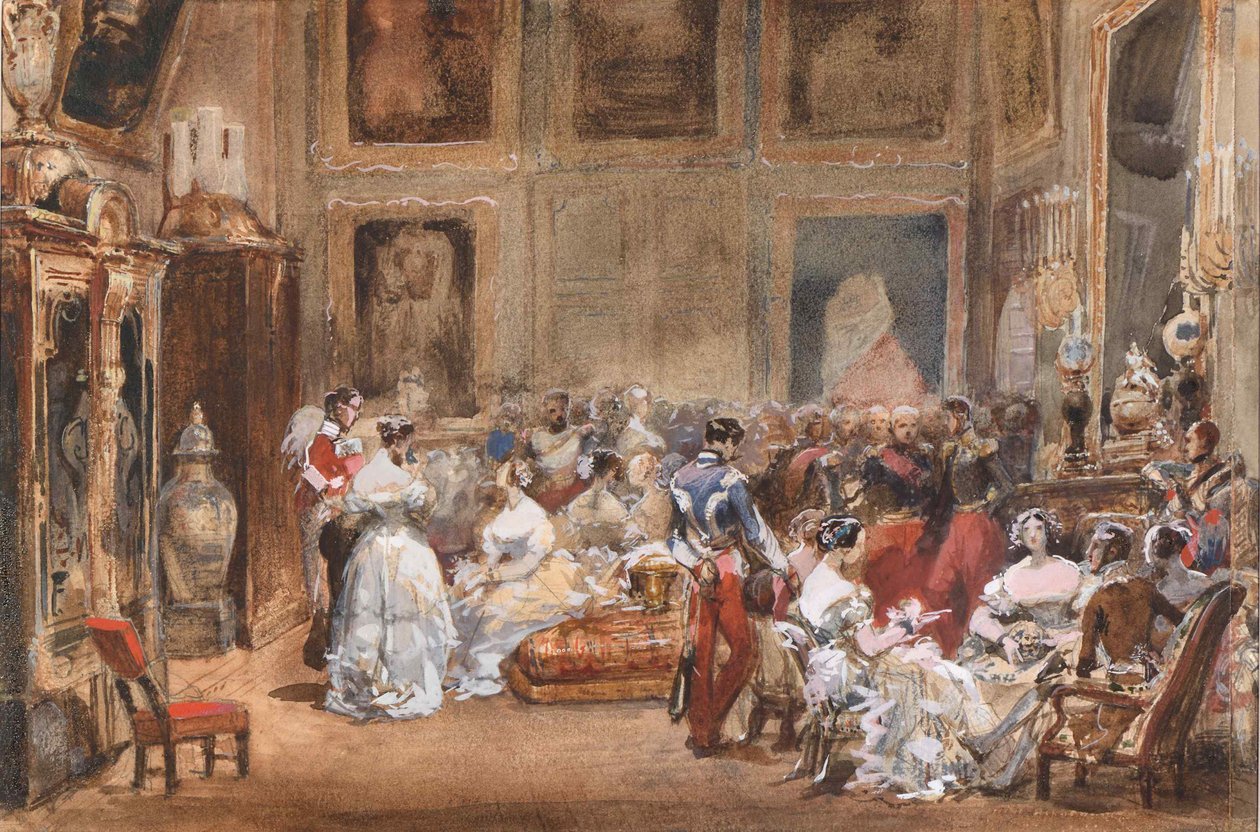 En soaré av hertigen av Orléans 1810-1842 i Pavillon de Marsan. av Eugene Louis Lami