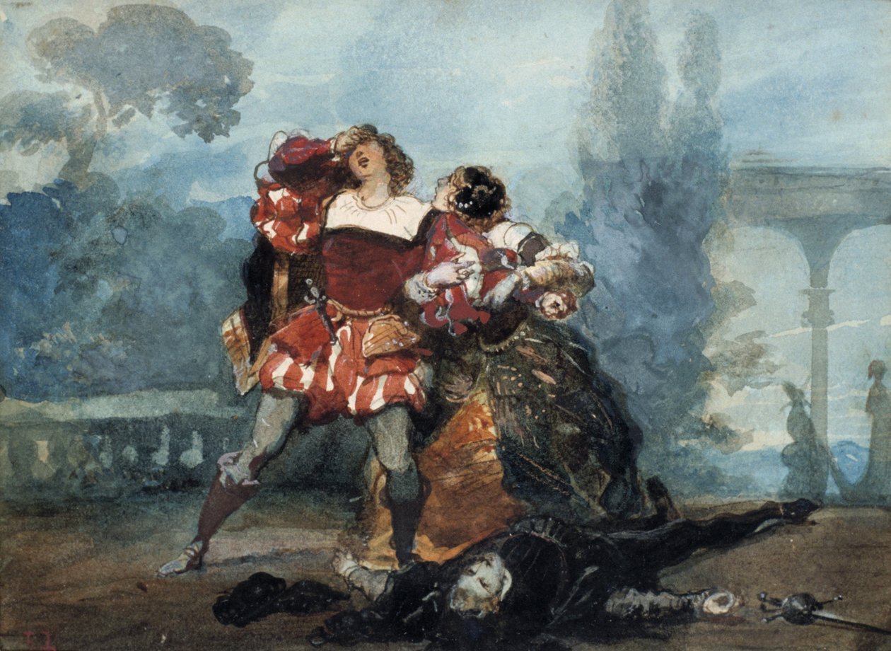 Illustration till pjäsen Whims of Marianne, 1851 av Eugene Louis Lami