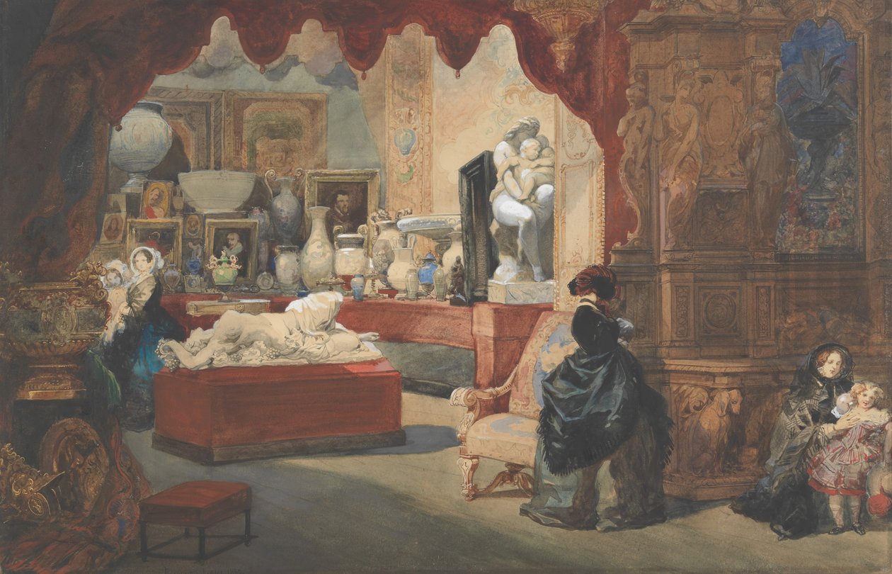 Interiör av ett museum, 1800-talet. av Eugene Louis Lami
