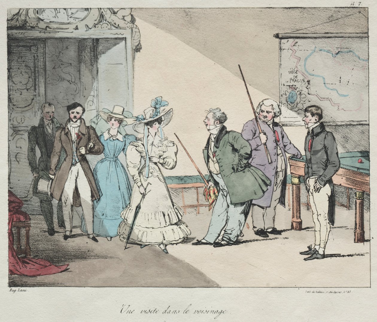 Livet på slottet: Ett besök i grannskapet, 1828. av Eugene Louis Lami