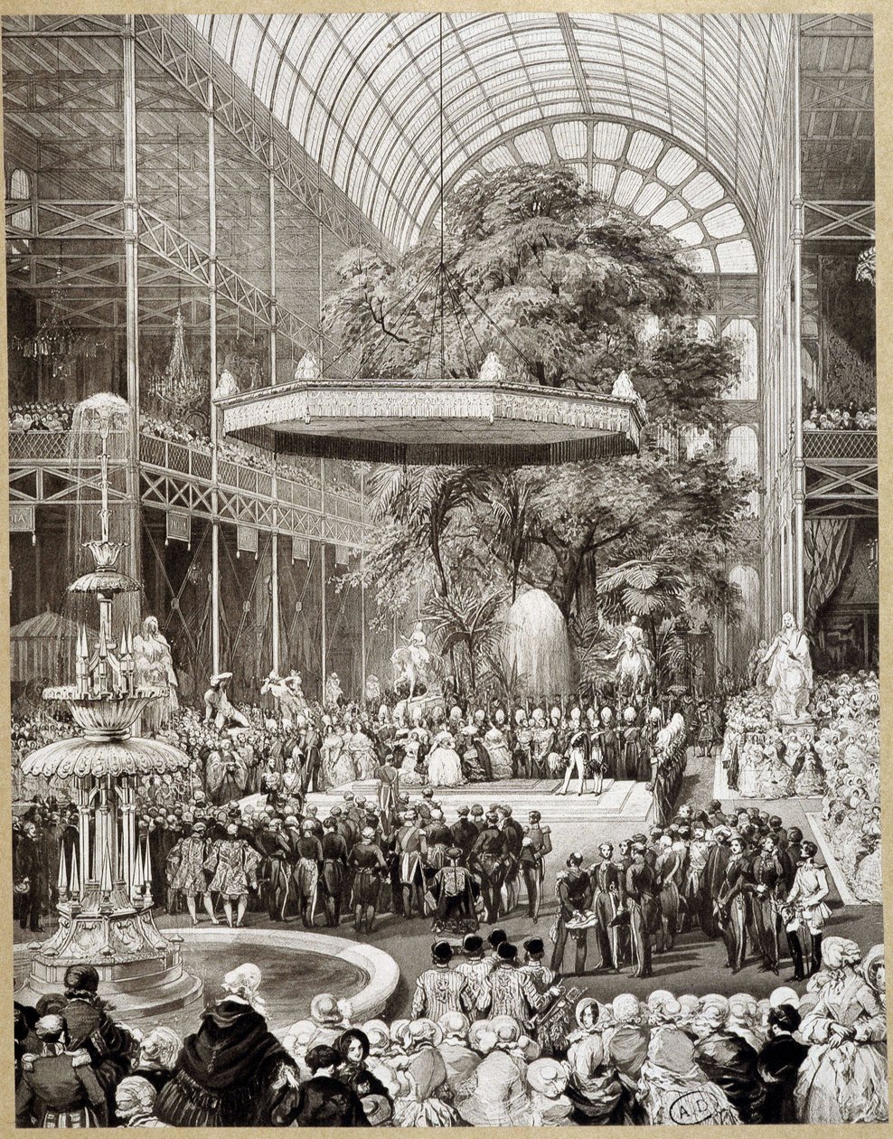 Invigning av 1851 års världsutställning i London av Lami. av Eugene Louis Lami